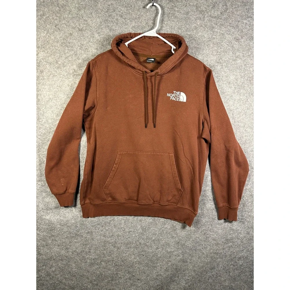 The North Face Mens Large Clay Brown Fleece Pullover Hoodie Logo Sweatshirt‎